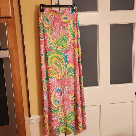 Lilly Pulitzer "Marnie" Maxi Skirt or Tube Dress w/ Flamingos Print Size XS - Picture 5 of 10